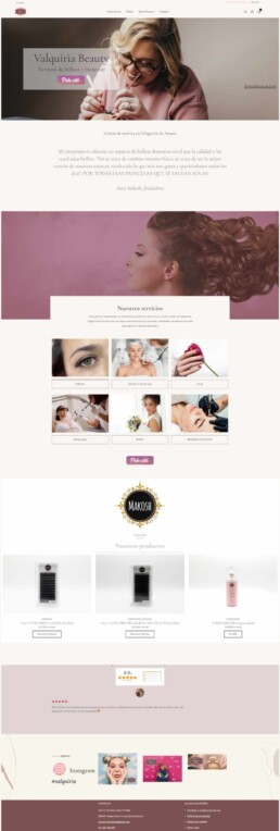 diseño web de salon de belleza